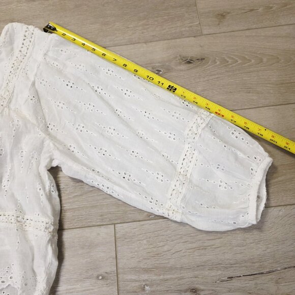 American Eagle Stitch Crochet Embroidered Peasant Top Shirt Boho Sz M READ - Picture 3 of 7